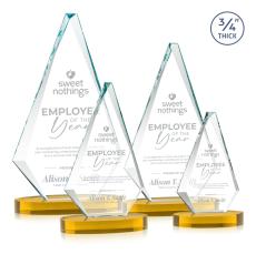 Windsor Amber on Alberton Base Crystal Award - Employee Awards