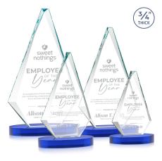 Windsor Blue on Alberton Base Crystal Award - Employee Awards