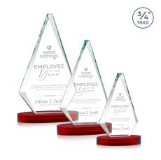 Windsor Red on Alberton Base Crystal Award - Employee Awards