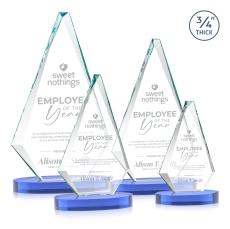 Windsor Sky Blue on Alberton Base Crystal Award - Employee Awards