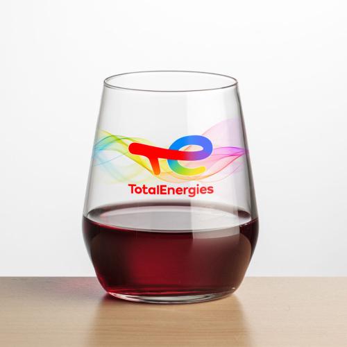 Corporate Recognition Gifts - Etched Barware - Wine Glasses - Germain Stemless Wine - Full Color