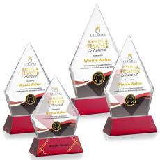 Shelton Full Color Red on Newhaven Base Crystal Award - Colored Crystal