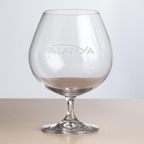 Corporate Gifts, Recognition Gifts and Desk Accessories - Etched Barware - Wine Glasses - Woodbridge Brandy Taster - Deep Etch 24oz