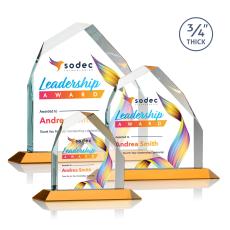 Austere Full Color Amber Peak Crystal Award - Sales Awards