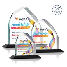Austere Full Color Black Peak Crystal Award - Sales Awards