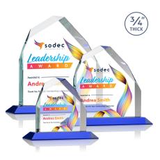 Austere Full Color Blue Peak Crystal Award - Sales Awards