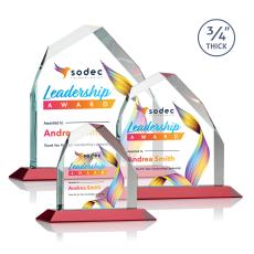 Austere Full Color Red Peak Crystal Award - Colored Crystal
