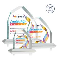 Austere Full Color White Peak Crystal Award - Sales Awards