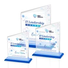 Bellamy Full Color Sky Blue Peak Crystal Award - Sales Awards