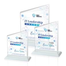 Bellamy Full Color White Peak Crystal Award - Sales Awards