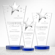 Mantella Chrome Blue Star Crystal Award - Metal Awards