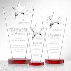 Mantella Chrome Red Star Crystal Award - Service Awards