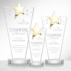 Mantella Gold Clear Star Crystal Award - Service Awards