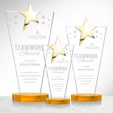 Mantella Gold Amber Star Crystal Award - Service Awards
