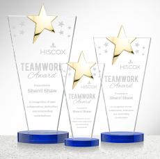 Mantella Gold Blue Star Crystal Award - Service Awards