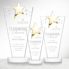 Mantella Gold White Star Crystal Award - Crystal Star Awards