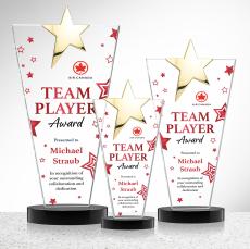 Mantella Gold Full Color Black Star Crystal Award - Crystal Star Awards