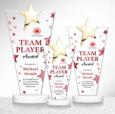 Mantella Gold Full Color White Star Crystal Award - Crystal Star Awards
