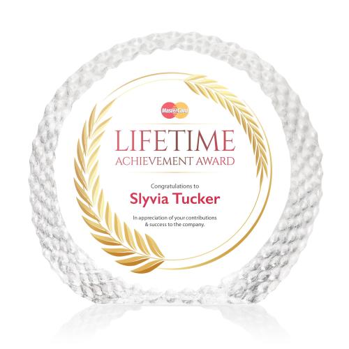 Corporate Awards - Crystal Awards - Rossini Full Color Circle Crystal Award