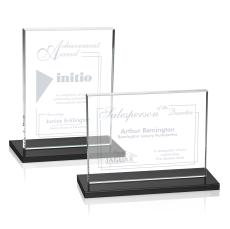Emperor  Black (Horiz) Rectangle Crystal Award - Crystal Awards