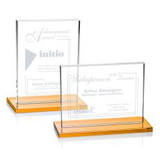 Emperor Amber (Horiz) Rectangle Crystal Award - Crystal Awards