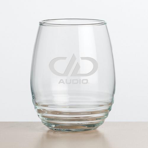 Corporate Gifts, Recognition Gifts and Desk Accessories - Etched Barware - Wine Glasses - Stemless Wine Glasses - Ramira Stemless Wine - Deep Etch