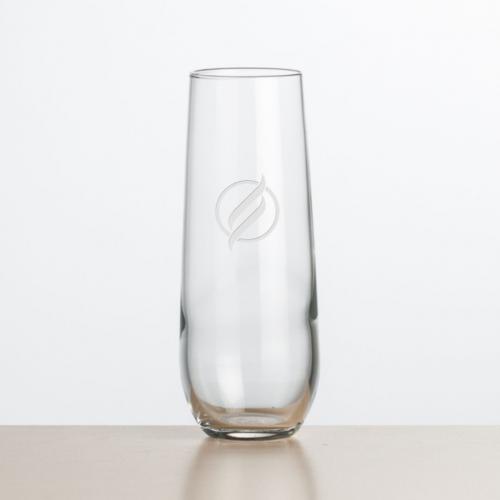 Corporate Gifts, Recognition Gifts and Desk Accessories - Etched Barware - Ossington Stemless Flute - Deep Etch 8oz