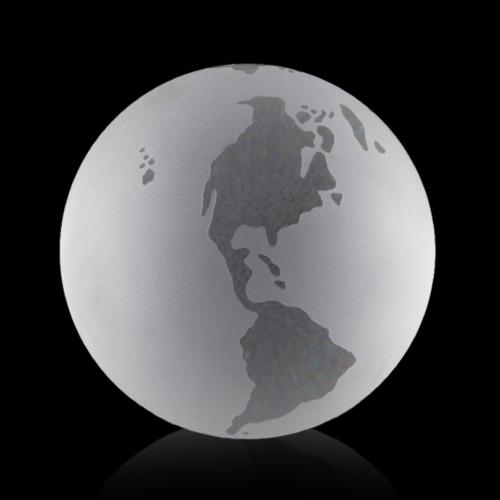 Corporate Gifts, Recognition Gifts and Desk Accessories - Paperweights - Clear Globe with Frosted Ocean