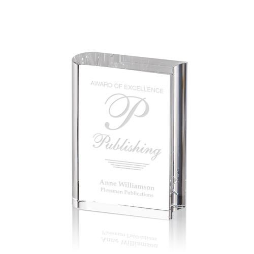 Corporate Awards - Crystal Awards - Optical Book Rectangle Crystal Award
