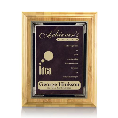 Corporate Awards - Eco Friendly Awards - Bamboo/Cardinal - Burgundy