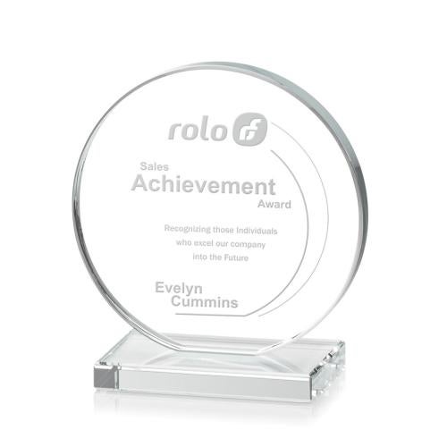 Corporate Awards - Crystal Awards - Victoria Clear Circle Crystal Award