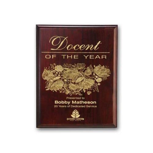 Corporate Awards - Award Plaques - Laser Engraved Plaq - Mahogany