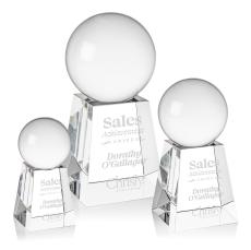 Crystal Ball Spheres on Tall Base Crystal Award - Crystal Awards
