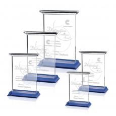 Employee Gifts - Tobermory Blue (Vertical) Rectangle Crystal Award