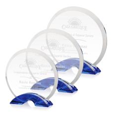 Huber Blue Circle Crystal Award - Crystal Awards