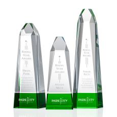 Radiant Green Obelisk Crystal Award - Corporate Awards