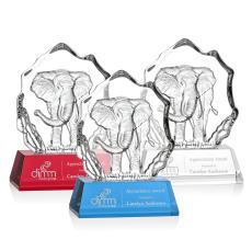 Ottavia Elephant Animals Crystal Award - Red Crystal Awards