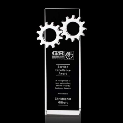 Corporate Awards - Ricarda Gear Rectangle Crystal Award