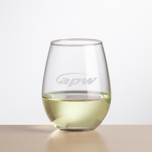 Corporate Recognition Gifts - Etched Barware - Wine Glasses - Ossington Stemless Wine - 12oz/16.75oz/17oz - Deep Etch