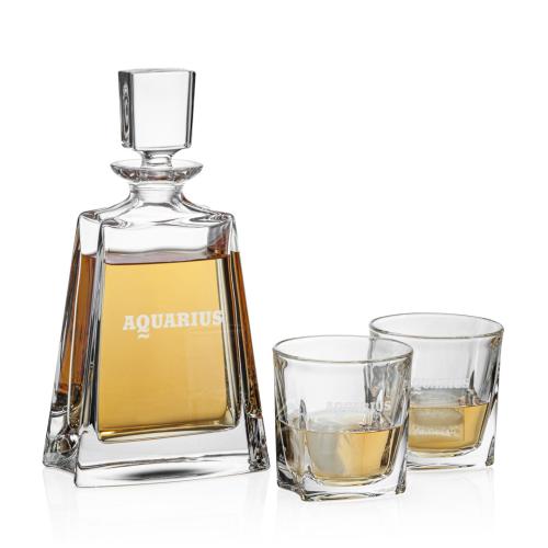 Corporate Recognition Gifts - Etched Barware - Riddell Decanter Set