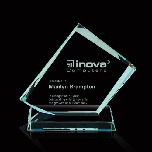 Corporate Awards - Glass Awards - Jade Glass Awards - Distinction Jade Rectangle Glass Award