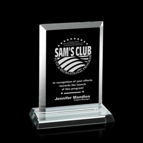 Corporate Awards - Crystal Awards - Empress Starfire Rectangle Crystal Award