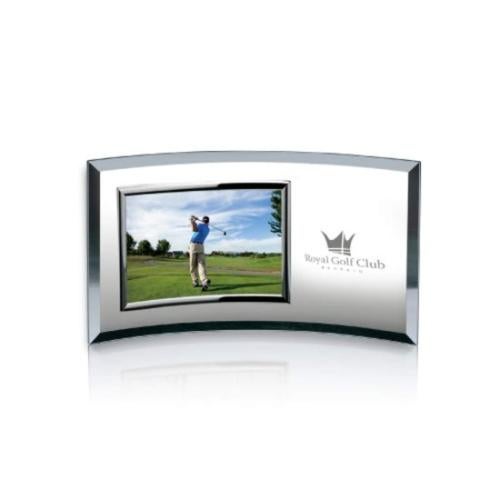 Corporate Recognition Gifts - Picture Frames - Crescent Frame - Silver