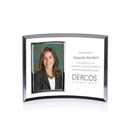 Corporate Recognition Gifts - Picture Frames - Crescent Frame - Silver