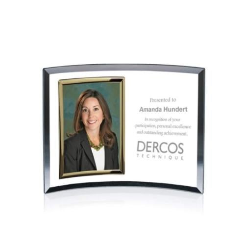 Corporate Recognition Gifts - Picture Frames - Crescent Frame - Gold