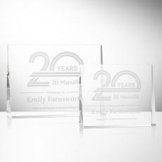 Sylvania Rectangle Crystal Award - Employee Awards