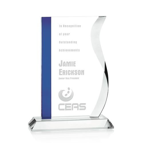 Corporate Awards - Crystal Awards - Colored Crystal - Tewksbury Abstract / Misc Crystal Award