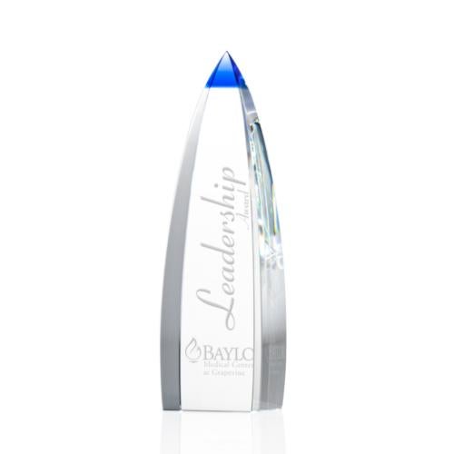 Corporate Awards - Crystal Awards - Colored Crystal - Aerowood Obelisk Crystal Award