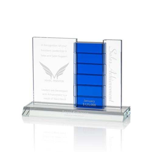 Corporate Awards - Crystal Awards - Colored Crystal - Building Block Rectangle Crystal Award