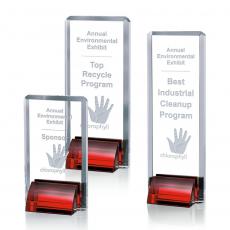 Employee Gifts - Veronese Red Rectangle Crystal Award